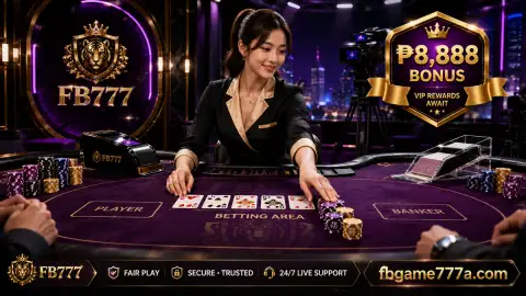 Poker chips on emerald felt beside a quiet roulette-wheel close-up in the FB777 live casino studio feature
