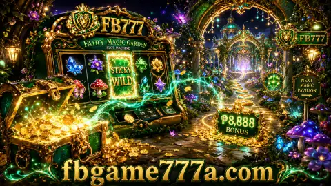 Bright polished 777 symbol in gold and emerald FB777 slot artwork